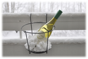 Cold Wine in Snow